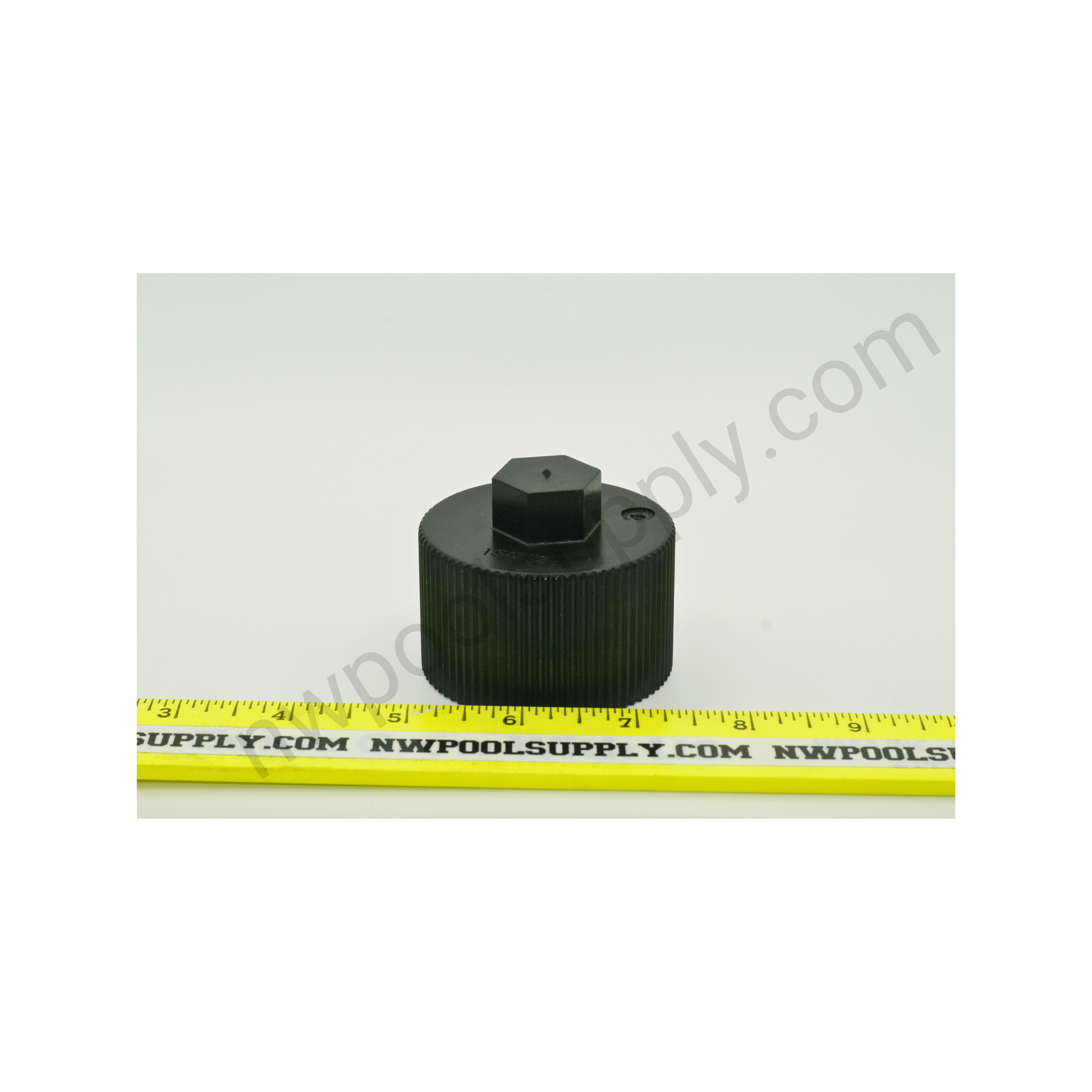 Pentair 154712Z Drain Cap For Sand Dollar Top Mount Pool/Spa Sand Filter side view ruler for scale