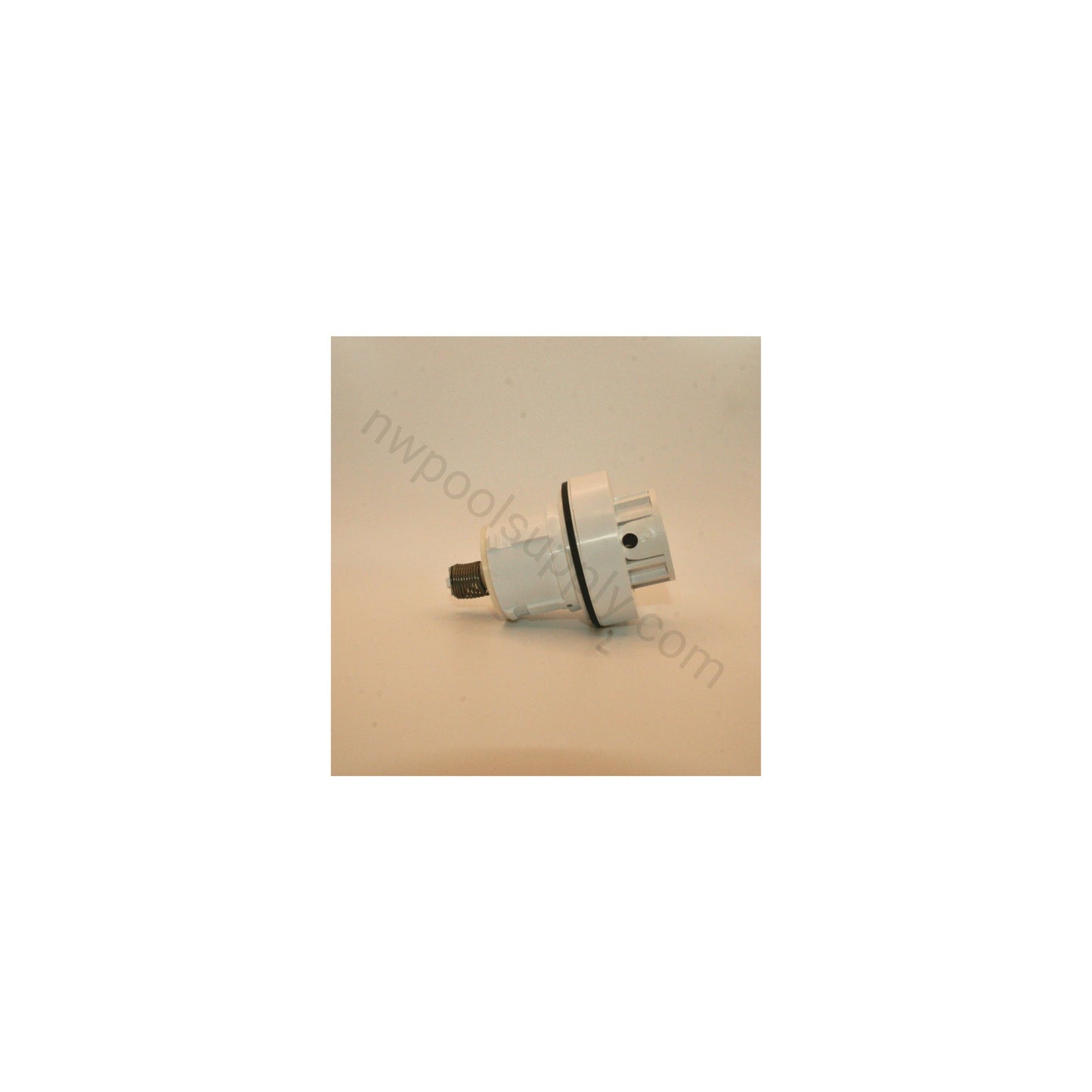 Pentair A&A 236251 style 1 pop up head in white shown open displaying smaller jet hole