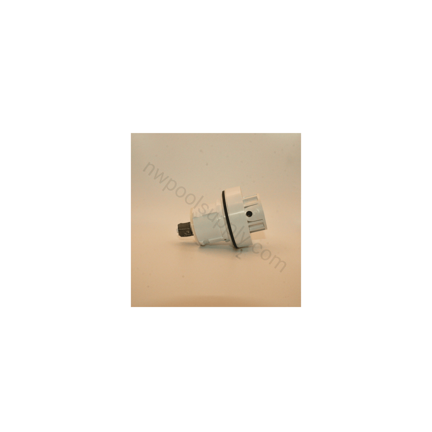 Pentair A&A 236251 style 1 pop up head in white shown open displaying smaller jet hole