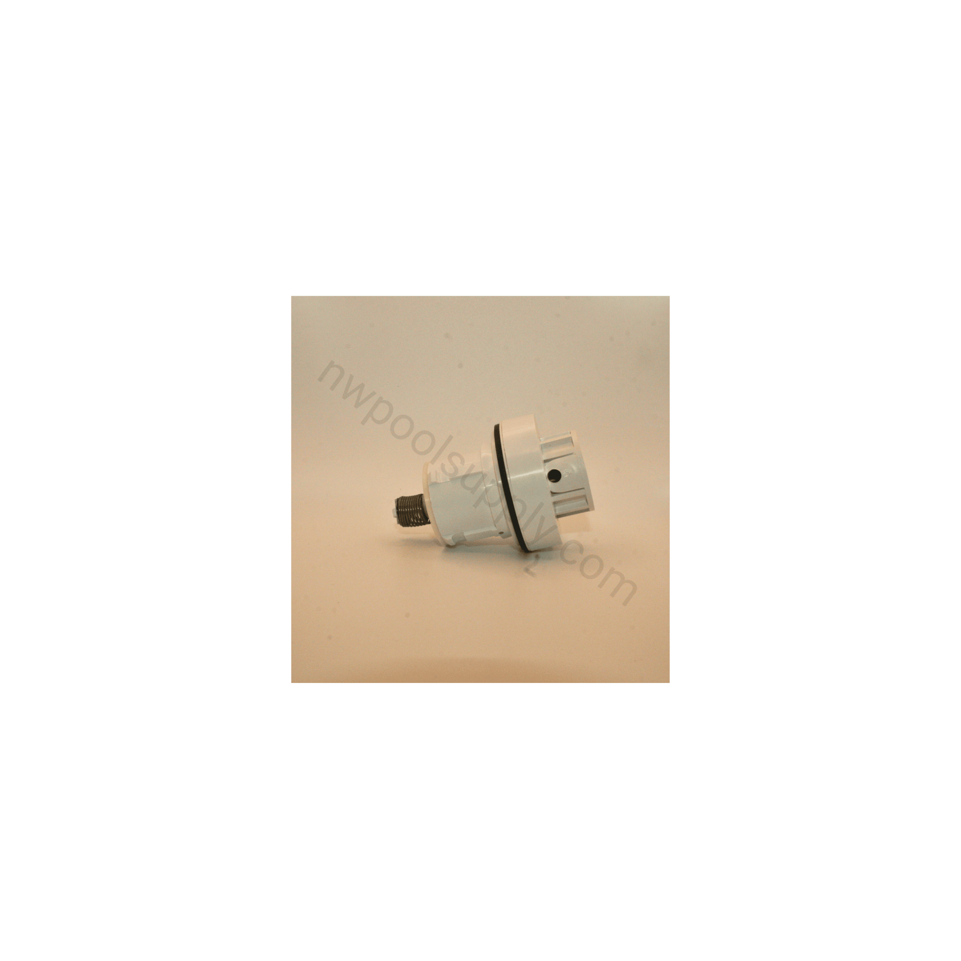 Pentair A&A 236251 style 1 pop up head in white shown open displaying smaller jet hole