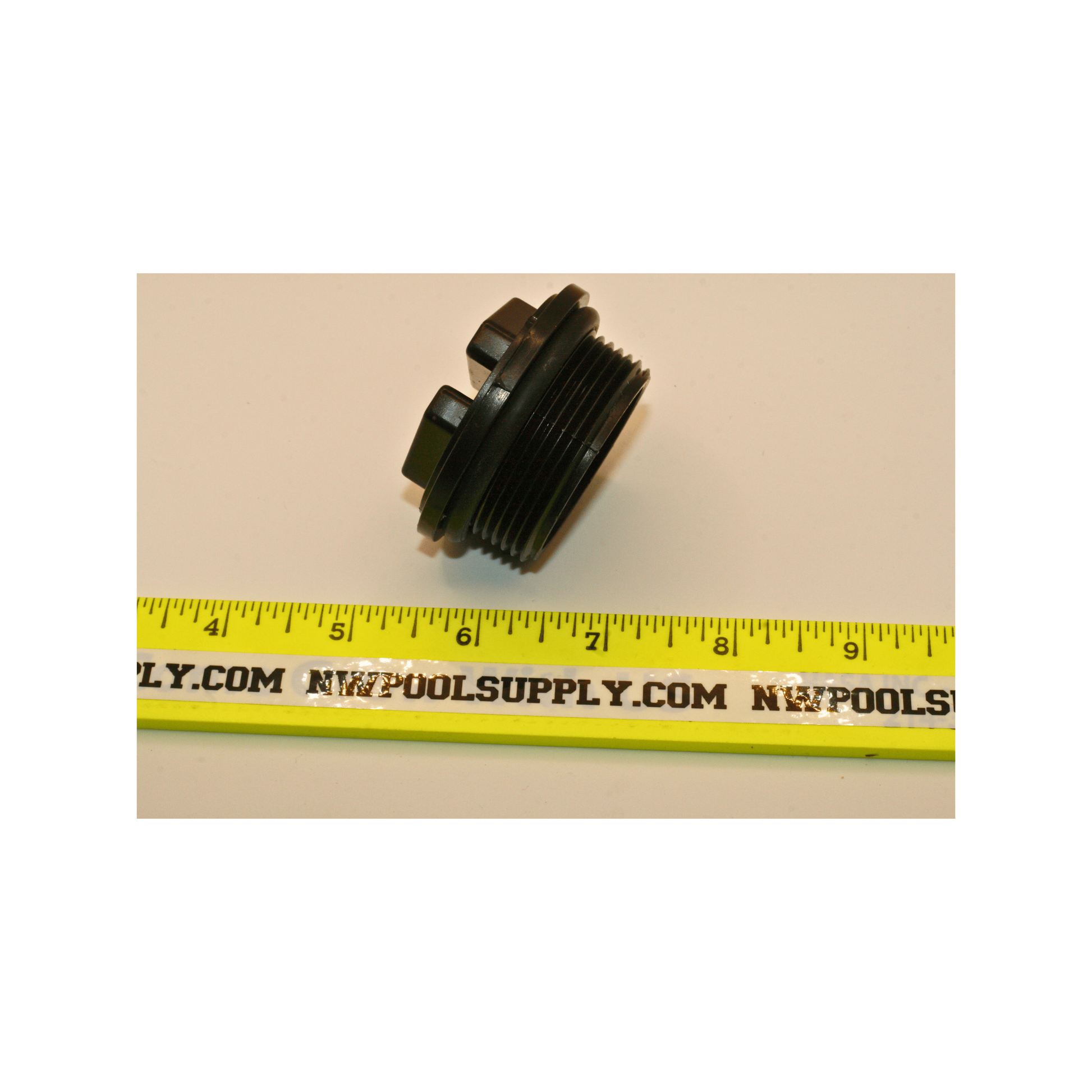Pentair 86202000 Black Drain Cap Plug with O-Ring side view