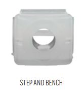 Zodiac Pool 1-9-459 Clear Step and Bench Nozzle for Caretaker Cleaning Heads front view