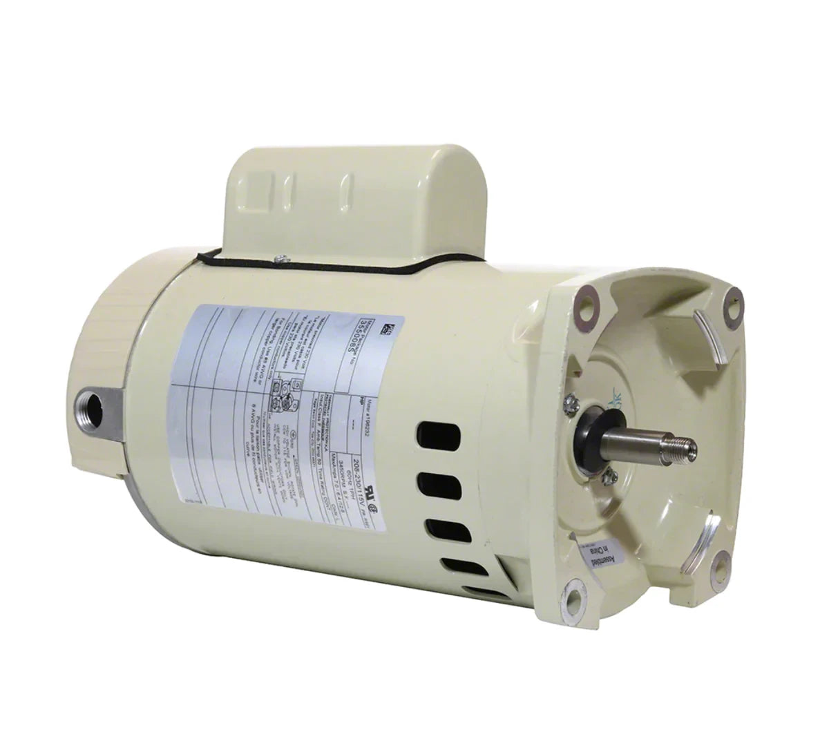 Rebuilt 1.0 HP pool motor square frame 48 size tan color