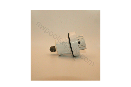 Pentair A&A 236251 style 1 pop up head in white shown open displaying smaller jet hole