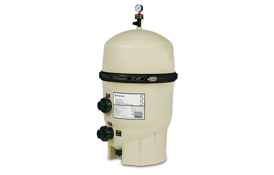 Pentair EC-188592 Quad D.E.® Cartridge Style D.E. Filter 60 SqFt complete filter tank shown