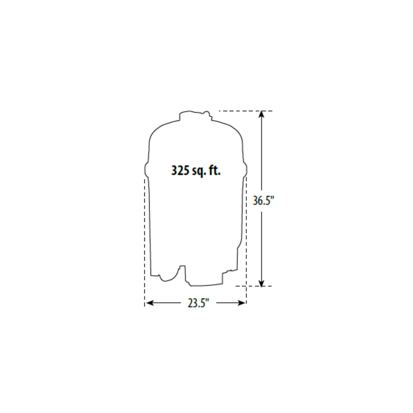 Crystal Water Filter 325 diagram height 36.5 inches width 23.5 inches