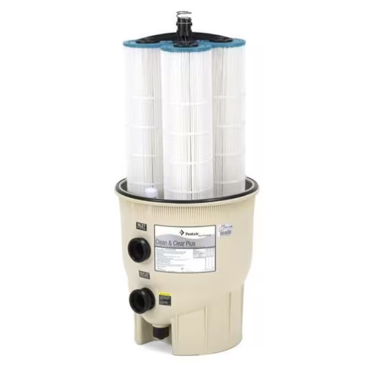 Pentair Clean & Clear® EC-160332 Plus Cartridge Filter 520 SqFt Ecommerce lid removed showing internals