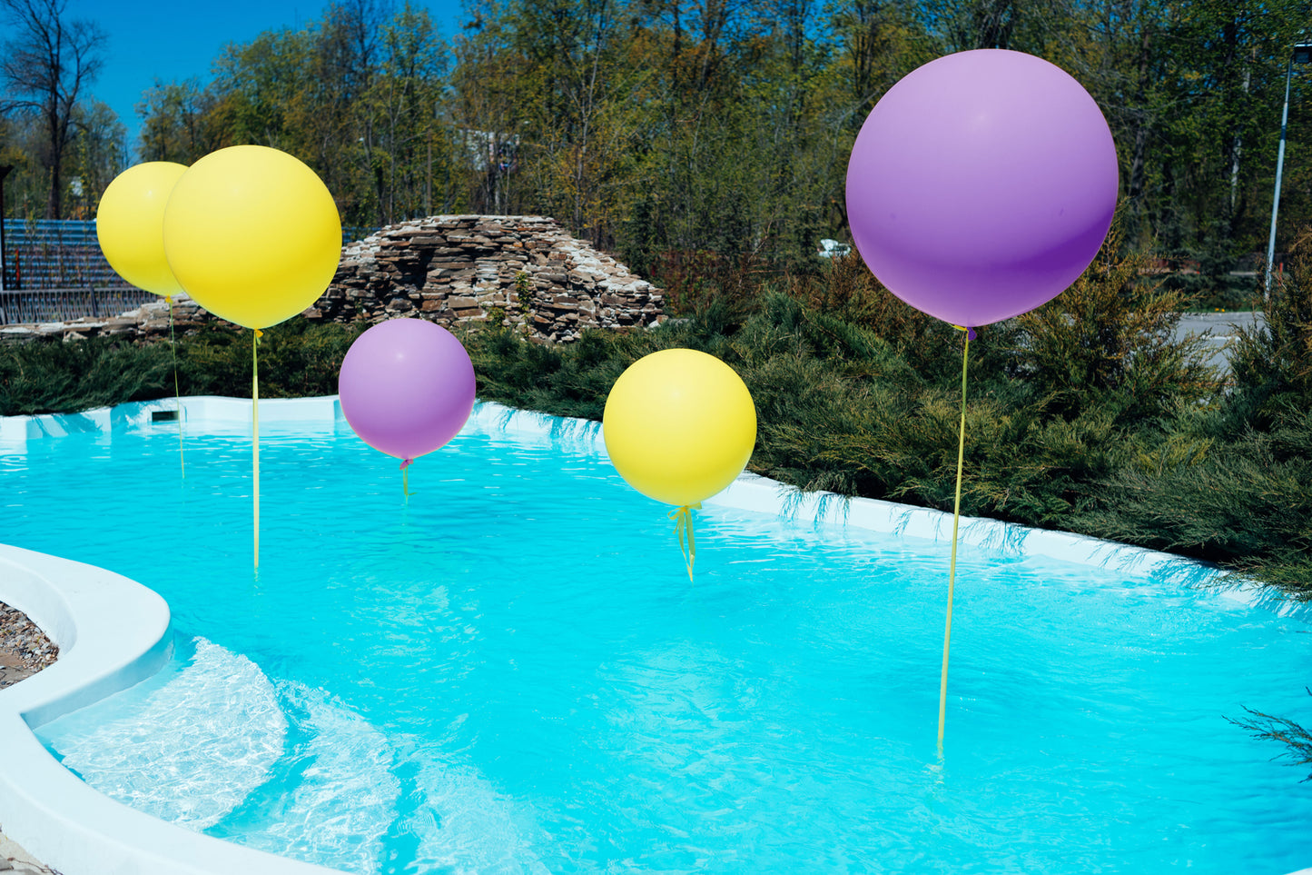 Pool with Yellow Balloons