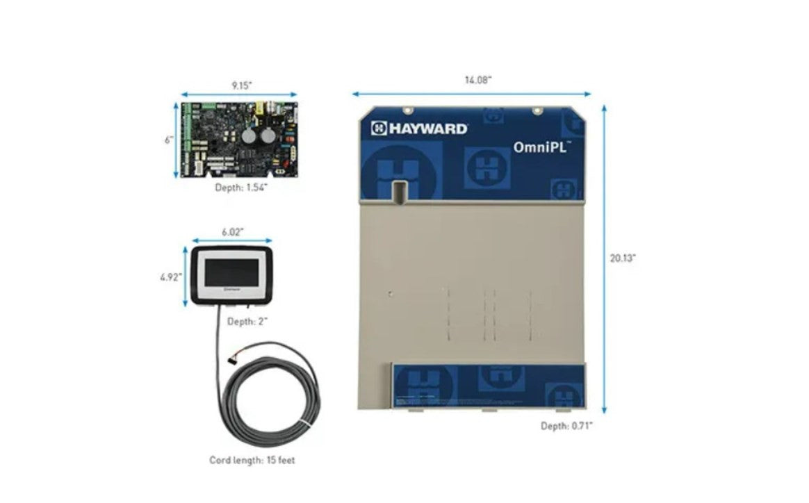 Hayward® OmniPL™ HLPROUPG Upgrade Kit dimensions shown