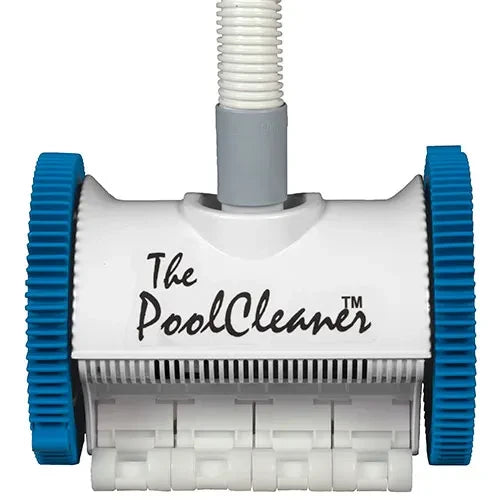 Hayward W3PVS20JST The PoolCleaner™ 2 Wheel Suction Cleaner White front view with hose attached