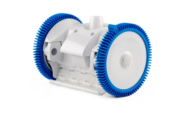 Hayward W3PVS20JST The PoolCleaner™ 2 Wheel Suction Cleaner White back angle view showing skirts